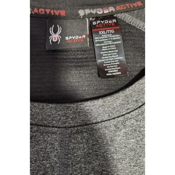 Spyder Men's XXL Shirt Gray Long Sleeve Activewear ProWeb Lightweight Top - Picture 5 of 7